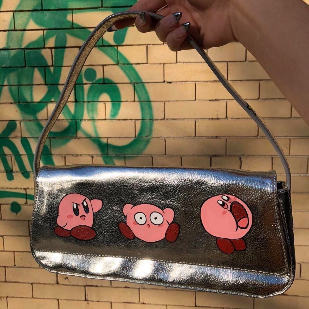 kirby’s 3 moods platinum shoulder bag